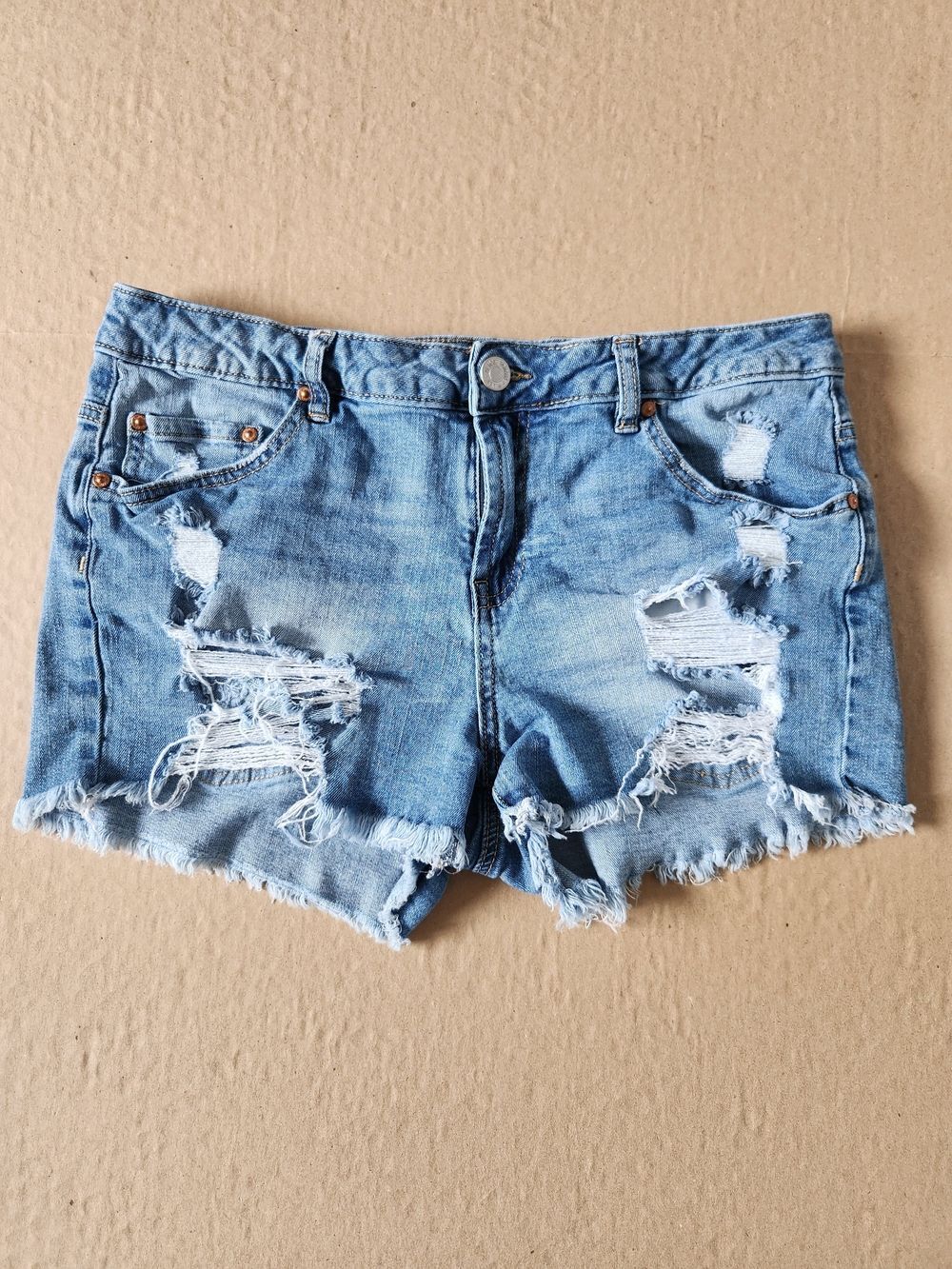 Almost Famous Light Blue Distressed Denim Shorts - Size 14